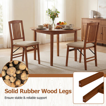 Set of 4 Foldable Upholstered Kitchen Chairs with Padded Seat