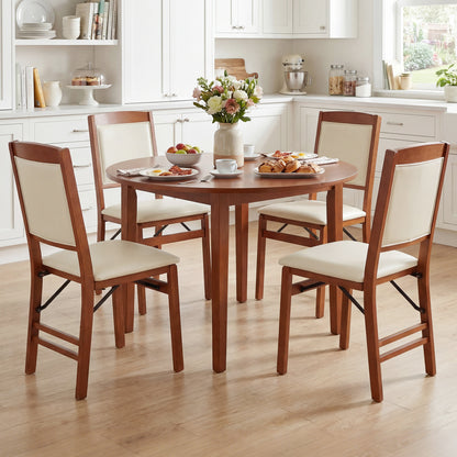 Set of 4 Folding Dining Chairs with Padded Seat and High Backrest