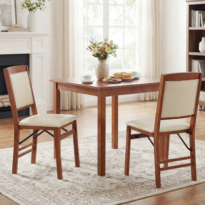 Set of 4 Folding Dining Chairs with Padded Seat and High Backrest