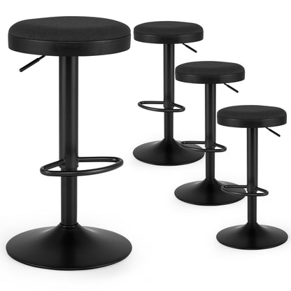 Adjustable Swivel Bar Stools Set of 4 with Padded Seats