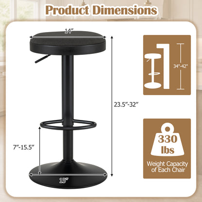 Adjustable Swivel Bar Stools Set of 4 with Padded Seats