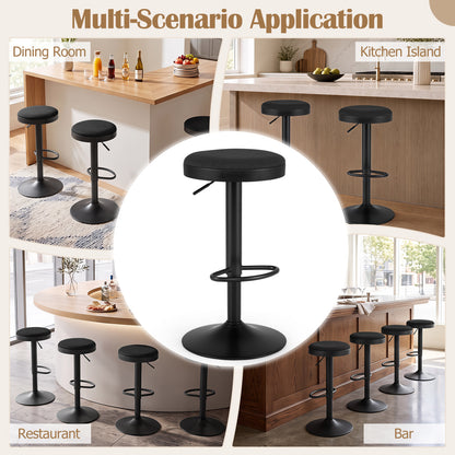 Adjustable Swivel Bar Stools Set of 4 with Padded Seats