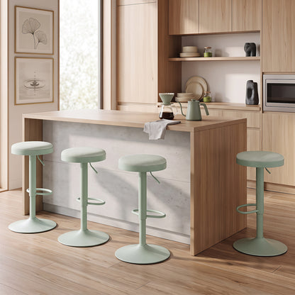 Adjustable Swivel Bar Stools Set of 4 with Padded Seats