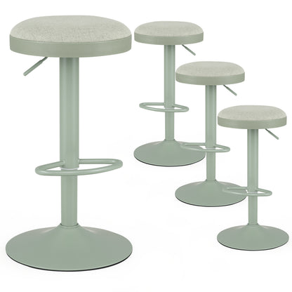 Adjustable Swivel Bar Stools Set of 4 with Padded Seats