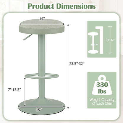 Adjustable Swivel Bar Stools Set of 4 with Padded Seats