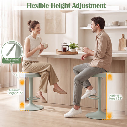 Adjustable Swivel Bar Stools Set of 4 with Padded Seats