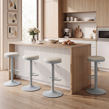 Adjustable Swivel Bar Stools Set of 4 with Padded Seats