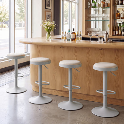 Adjustable Swivel Bar Stools Set of 4 with Padded Seats
