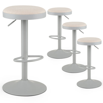 Adjustable Swivel Bar Stools Set of 4 with Padded Seats