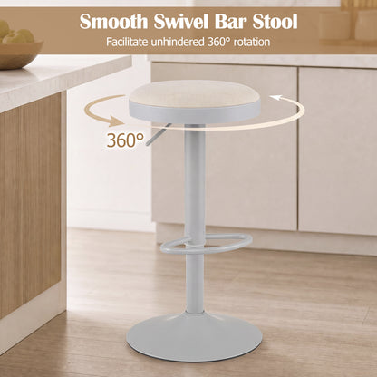 Adjustable Swivel Bar Stools Set of 4 with Padded Seats
