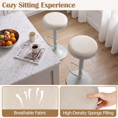 Adjustable Swivel Bar Stools Set of 4 with Padded Seats