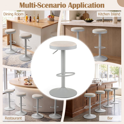 Adjustable Swivel Bar Stools Set of 4 with Padded Seats