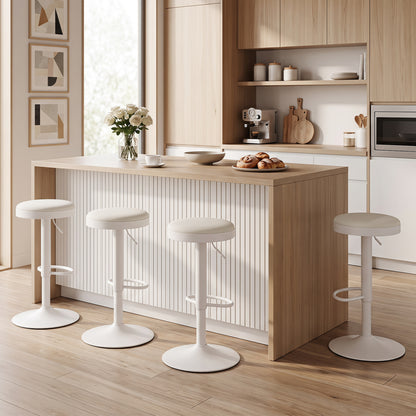 Adjustable Swivel Bar Stools Set of 4 with Padded Seats