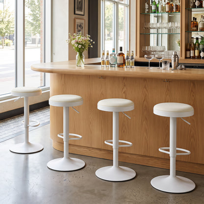 Adjustable Swivel Bar Stools Set of 4 with Padded Seats