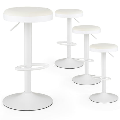 Adjustable Swivel Bar Stools Set of 4 with Padded Seats