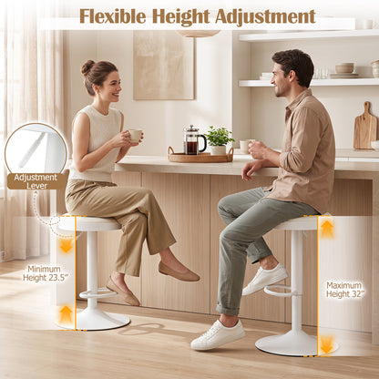 Adjustable Swivel Bar Stools Set of 4 with Padded Seats