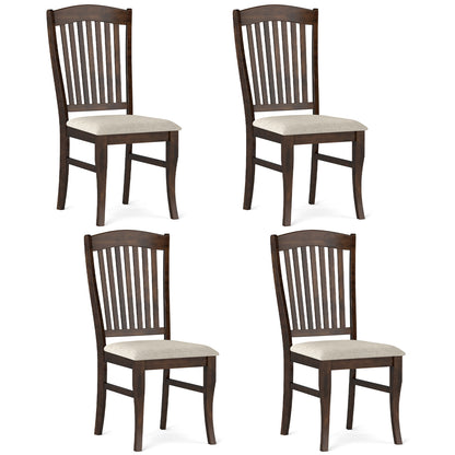 Dining Chairs Set of 4 with Padded Seats and Rubber Wood Frame