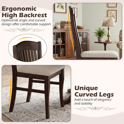 Dining Chairs Set of 4 with Padded Seats and Rubber Wood Frame