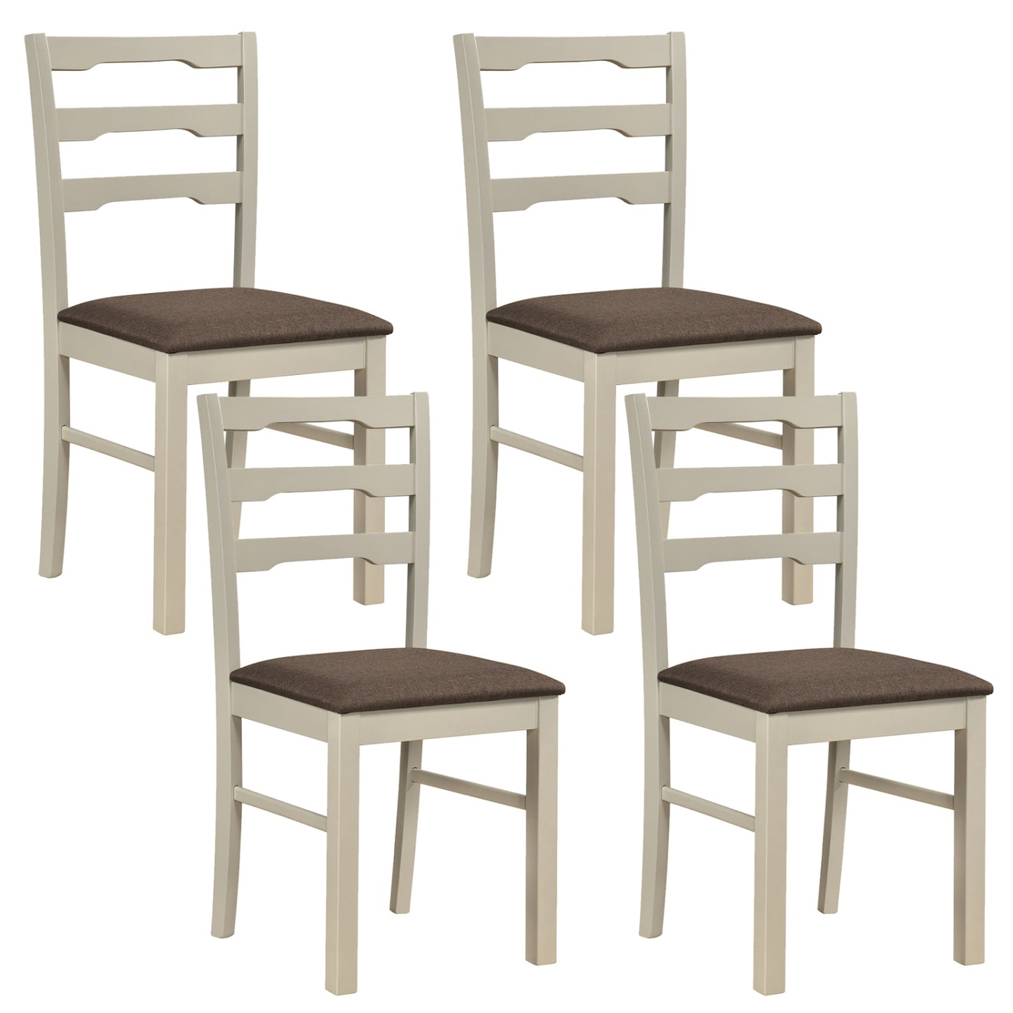 Upholstered Dining Chairs Set of 4 with Wood Frame