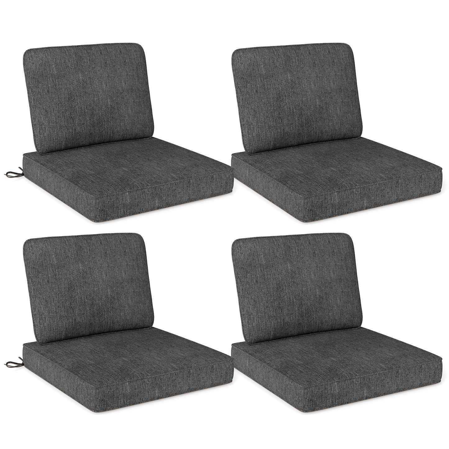 Set of 4 Outdoor Patio Cushion Set with Removable Covers