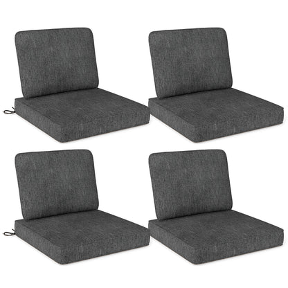 Set of 4 Outdoor Patio Cushion Set with Removable Covers