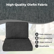 Set of 4 Outdoor Patio Cushion Set with Removable Covers-Gray