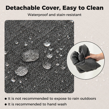 Set of 4 Outdoor Patio Cushion Set with Removable Covers