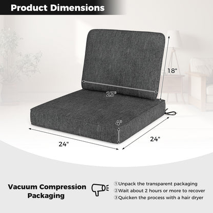 Set of 4 Outdoor Patio Cushion Set with Removable Covers