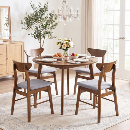 Upholstered Dining Chairs Set of 4 with Curved Backrest