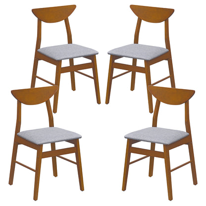 Upholstered Dining Chairs Set of 4 with Curved Backrest