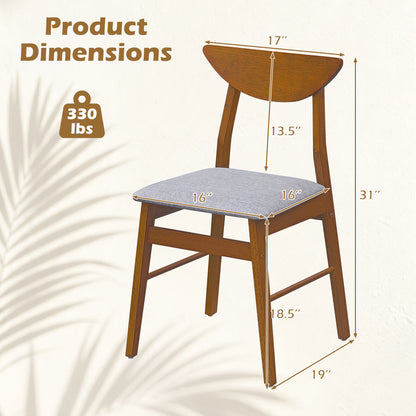 Upholstered Dining Chairs Set of 4 with Curved Backrest