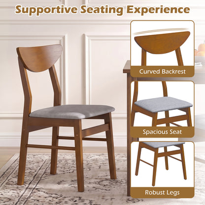 Upholstered Dining Chairs Set of 4 with Curved Backrest