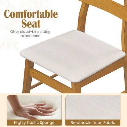 Upholstered Dining Chairs Set of 4 with Solid Wood Legs