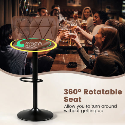 Swivel Bar Stools Set of 4 with Adjustable Height