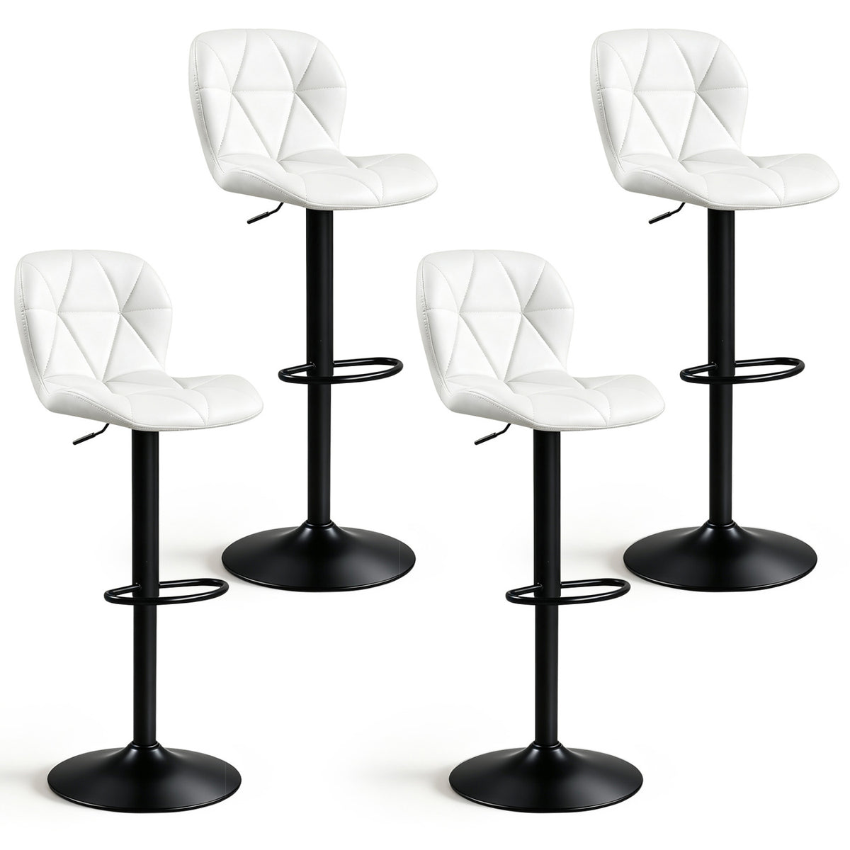 Swivel Bar Stools Set of 4 with Adjustable Height