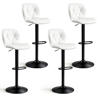 Swivel Bar Stools Set of 4 with Adjustable Height