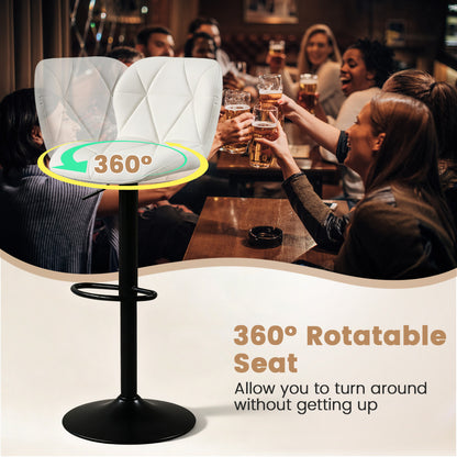 Swivel Bar Stools Set of 4 with Adjustable Height