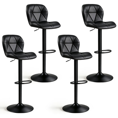 Swivel Bar Stools Set of 4 with Adjustable Height
