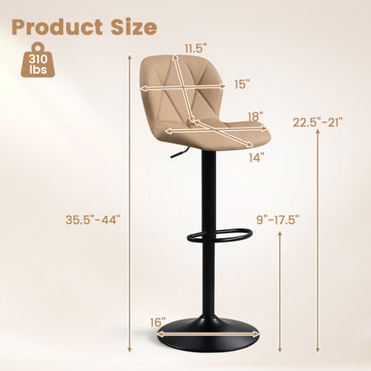 Swivel Bar Stools Set of 4 with Adjustable Height