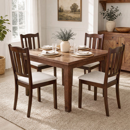 Wooden Dining Chairs Set of 4 with Padded Cushion Seats