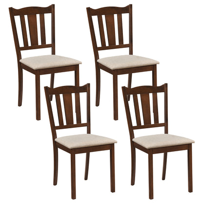 Wooden Dining Chairs Set of 4 with Padded Cushion Seats