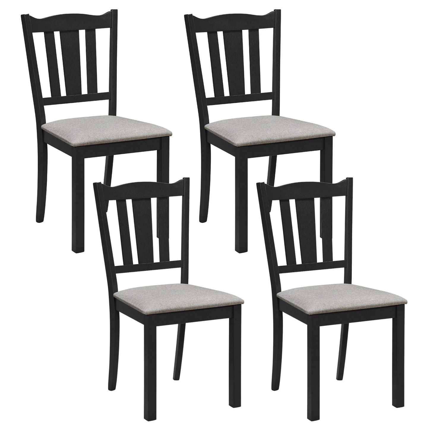 Wooden Dining Chairs Set of 4 with Padded Cushion Seats