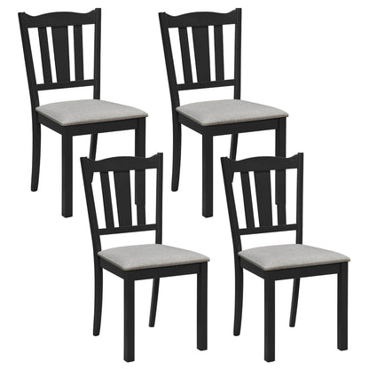 Wooden Dining Chairs Set of 4 with Padded Cushion Seats