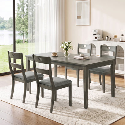 Wooden Dining Chairs Set of 4 with Padded Seats