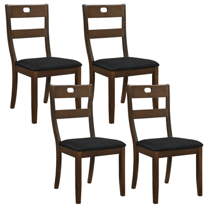 Wooden Dining Chairs Set of 4 with Padded Seats