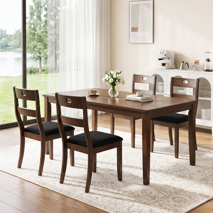 Wooden Dining Chairs Set of 4 with Padded Seats