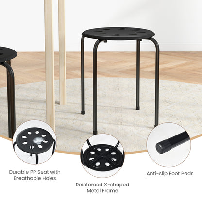 Set of 6 Portable Plastic Stack Stools