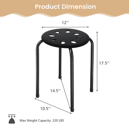 Set of 6 Portable Plastic Stack Stools