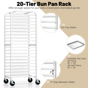 26 x 20 x 70 Inch 20 Sheet Aluminum Pan Rolling Bakery Rack