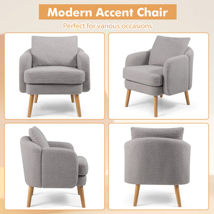 Sherpa Accent Chair Modern Living Room Chair with Seat Cushion